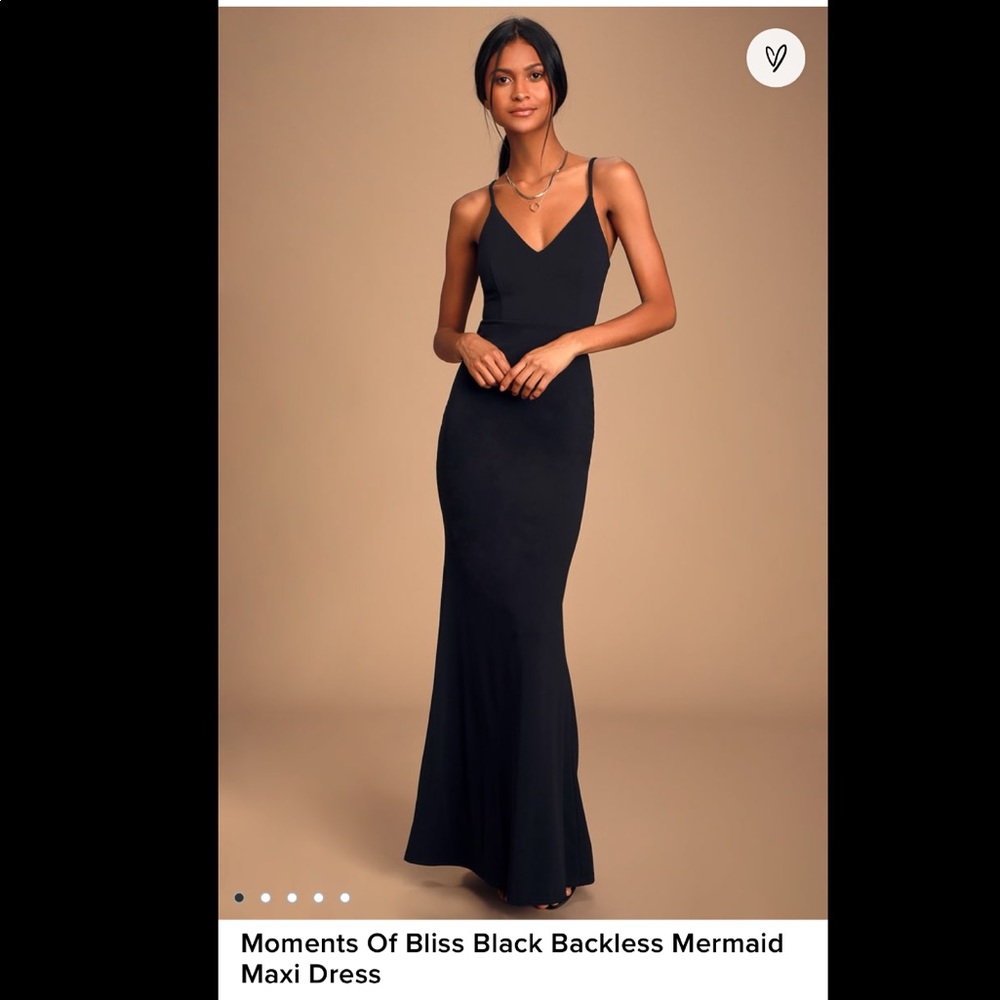 Lulus black backless mermaid dress